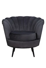 заказать стильное Низкое кресло ракушка Pearl черный на черных ножках