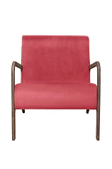 фото Низкое кресло с деревянными подлокотниками Mody Karmin красное в интерьере