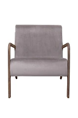 фото Низкое кресло с деревянными подлокотниками Mody Grey серый