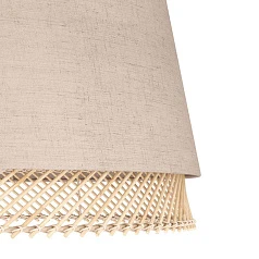 купить 43978 Торшер с ножным выключателем TABLEY, 1X40W (E27), H1530, сталь, черный / текстиль, дерево, коричневый