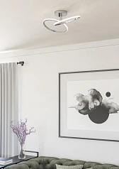 купить 902145 Светодиодный настенно-потолочный светильник с регулировкой цветовой температуры CONGIUNTI, 12W(LED), 2700K, 4000K, 6500K, 1500lm, сталь, хром,