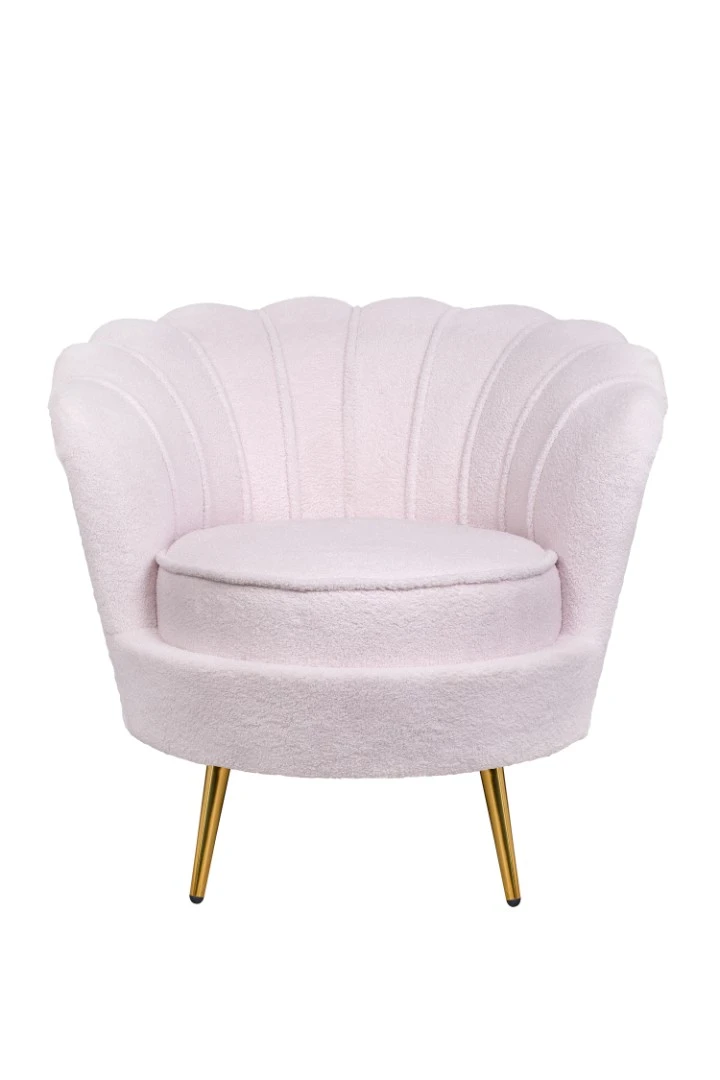 заказать Низкое кресло ракушка Pearl Pink Boucle в интернет-магазине