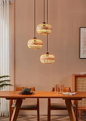 купить красивые 43864 Люстра AMSFIELD 1, 3X40W (E27), ?480, сталь, черный / дерево в интернет-магазине