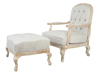 стильное Кресло с пуфом Honesta Beige