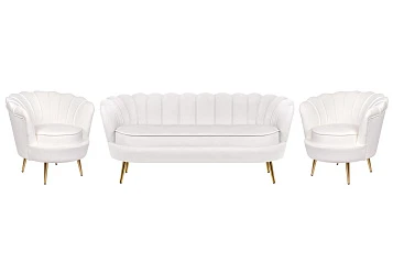 Комплект кресел и дивана ракушка Pearl Triple Beige на заказ в интернет-магазине