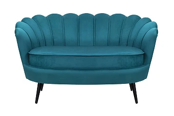 стильный Диван ракушка Pearl Double Marine Velvet на черных ножках на заказ