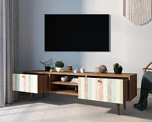 купить красивый Комод "Berber" с нишей низкий под TV принт 45 арт BB49/Print_45