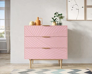 фото Комод с тремя ящиками "Line" LN12/GR1/pink