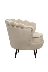 купить Низкое кресло ракушка Pearl Taupe на черных ножках