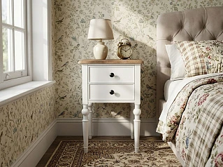 Тумбочка "Одри (Odri)" с двумя ящиками арт od2102S Белый