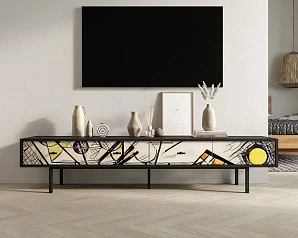 купить стильный Комод с четырьмя ящиками под TV "Emerson" by Kandinsky арт EM06/Print_01 в интернет-магазине