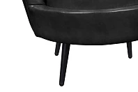 заказать Низкое кресло ракушка Pearl Black V2 на черных ножках