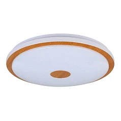 900599 Настенно-потолочный светильник LANCIANO 1, LED 36W, 3300lm, H80, ?560, сталь, дерево, белый, коричневый/пластик с эффектом кристаллов, белый, х