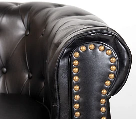 купить Кожаный диван лофт Karo V2 черный в интернет-магазине