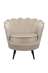 купить стильное Низкое кресло ракушка Pearl Taupe на черных ножках
