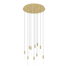купить красивые 390359 Люстра диммируемая MIRADOR, 10X3W (LED), 3000K, 3400lm, ?580, сталь, латунь, золотой/пластик, прозрачный в интернет-магазине