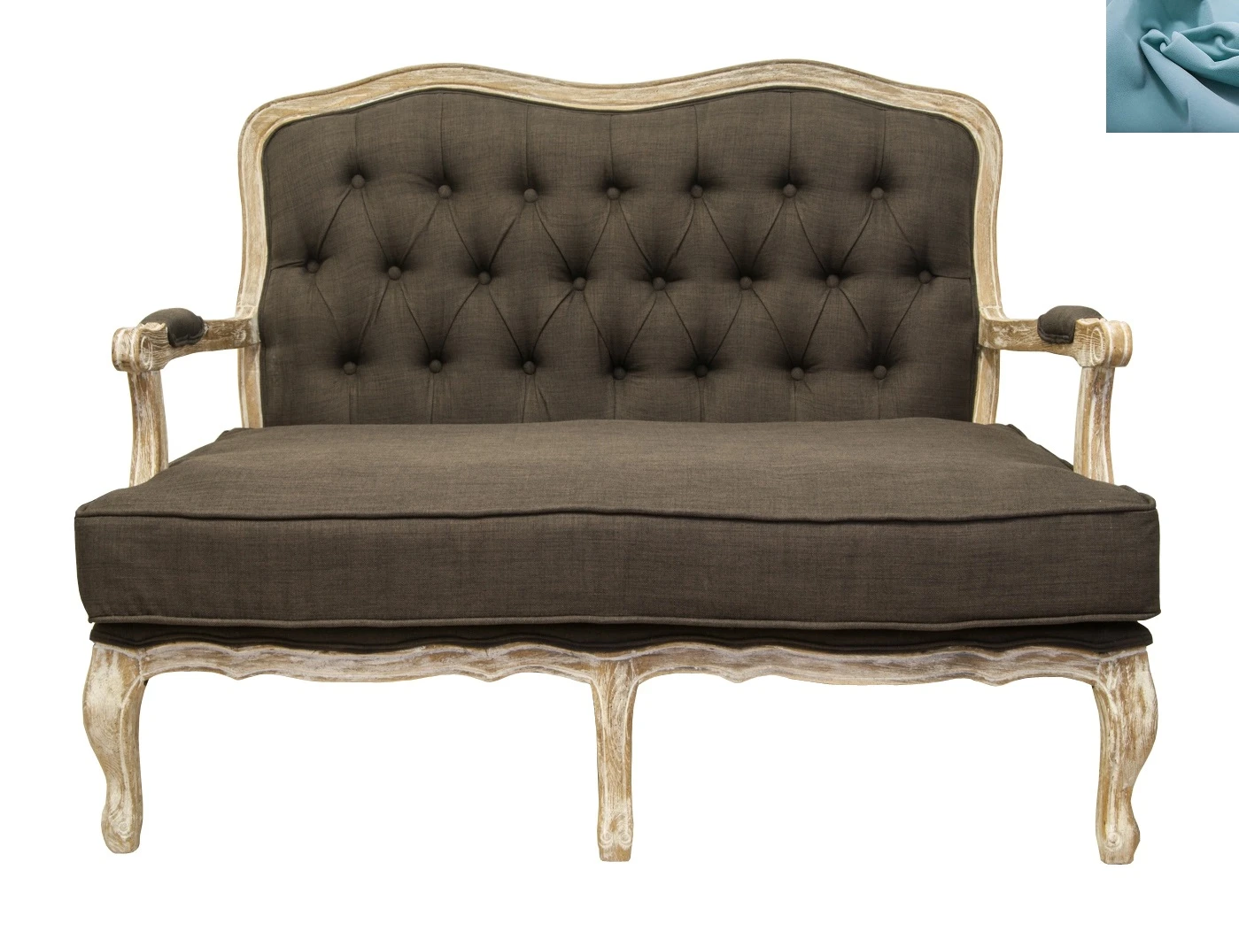 купить стильный Прямой диван модерн Yareli Brown V2 голубой