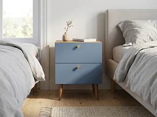 Тумбочка "Бербер (Berber)" с двумя ящиками арт BB03/Print_5014, разноцветная