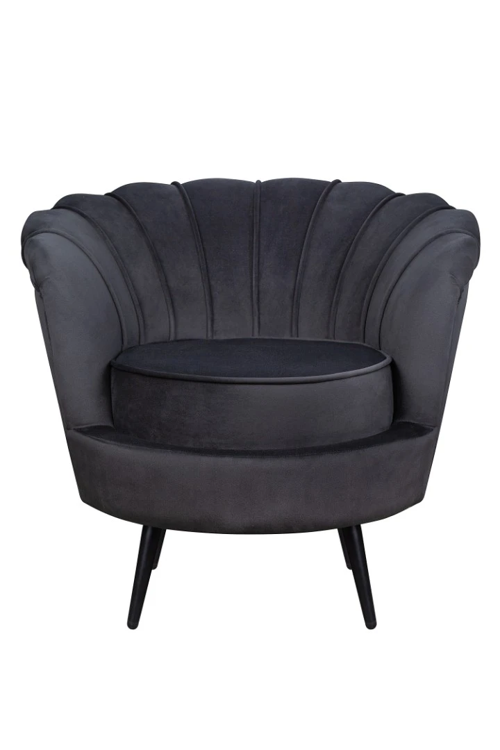 купить красивое Низкое кресло ракушка Pearl черный V2 в интернет-магазине