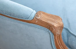 Мягкое полукресло с подлокотниками Aldo Light Blue на заказ