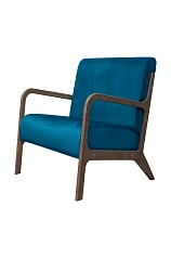 красивое Низкое кресло с деревянными подлокотниками Mody Marine цвет синий на заказ