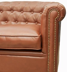 стильный Трехместный диван кожаный лофт Karo brown 3S коричневый