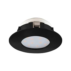 купить 900743 Встраиваемый светильник PINEDA, 4,9W (LED), 3000K, IP20, IP44, ?78, пластик, черный в интернет-магазине
