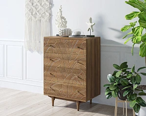 красивый Комод "Boho" на 4 ящика джангл арт BH10 на заказ