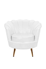 стильное Низкое кресло ракушка Pearl White