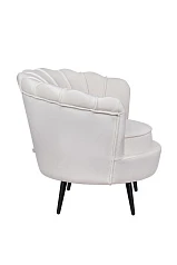 Кресло ракушка Pearl Beige на черных ножках