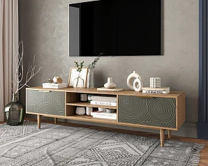 Комод "Line" с нишей низкий под TV R27/browngrey в интернет-магазине
