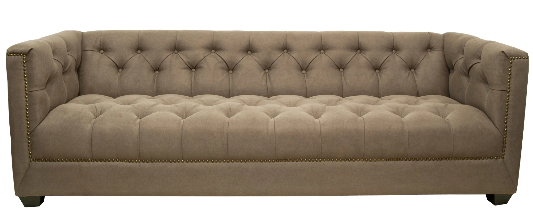 Прямой трехместный диван Orchest цвет коричневый в интерьере