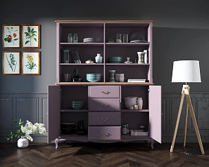 Шкаф Leontina Lavanda с открытым верхом арт ST9351/2L в интерьере