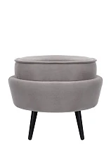 Пуф Pearl Adorn Grey на черных ножках в интерьере