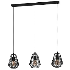 фото 43693 Подвесной потолочный светильник (люстра) STYPE, 3Х40W, E27, L950, B200, H1100, сталь, черный