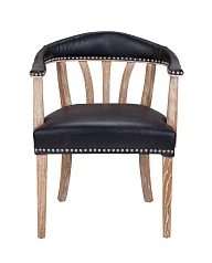 Мягкий стул с подлокотниками Tanner Black Leather в интернет-магазине