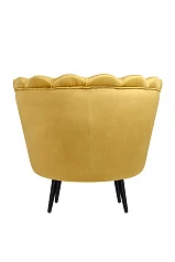 заказать Низкое кресло ракушка Pearl Yellow на черных ножках