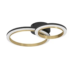 заказать 901223 Светодиодный потолочный светильник CALLIERA, 20W(LED), 420X300, димм., сталь, пластик, черный, латунь/пластик, белый, 4000K, 1500lm