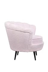 купить Низкое кресло ракушка Pearl Pink Boucle на черных ножках