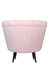 купить Низкое кресло ракушка Pearl розовый V2 на черных ножках