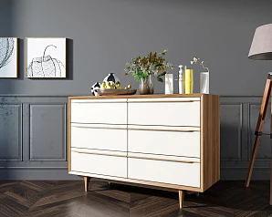 Комод "Bruni white" с шестью ящиками арт BR05WH