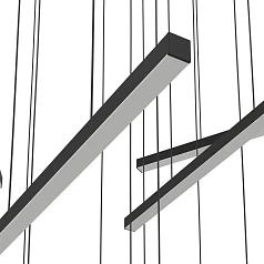 заказать 390351 Люстра диммируемая LINDOZA, 12X8,4W (LED), 3000K, 12000lm, ?780, сталь, черный/пластик, белый в интернет-магазине