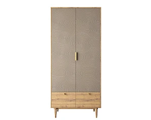 стильный Шкаф двухстворчатый  с ящиками "Line" R26/beige на заказ