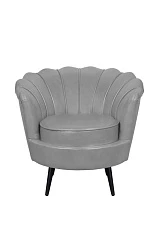 заказать стильные Низкое кресло ракушка Pearl Grey V2 на черных ножках