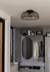 43896 Потолочная люстра RINROE, 1х40W (E27), H200, ?450, сталь, черный на заказ