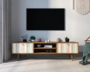 купить красивый Комод "Berber" с нишей низкий под TV принт 45 арт BB49/Print_45