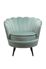 купить стильные Низкое кресло ракушка Pearl Green на черных ножках
