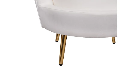 Кресло с пуфом ракушка Pearl Beige