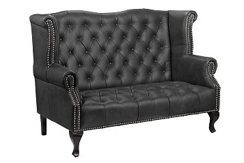 купить стильный Кожаный дизайнерский диван лофт Royal Sofa Black в интернет-магазине