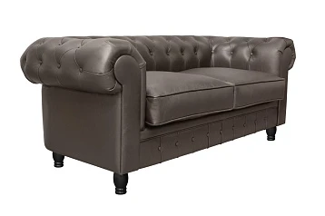 Диван из коричневой кожи Chesterfield Brown Leather 2S в интернет-магазине